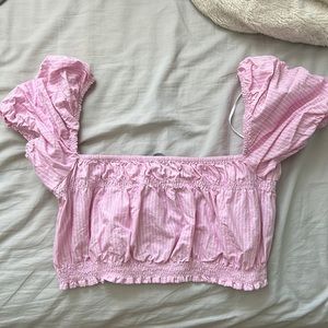Zara crop top. Size small. Light pink and white.